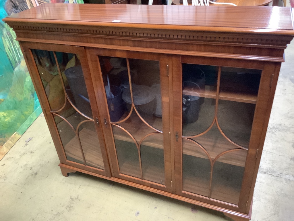 A George III mahogany bureau cabinet, length 111cm, depth 58cm, height 217cm